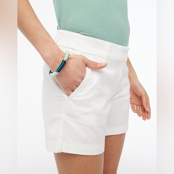 J Crew Factory Womens Size 4 Classic Chino Short White Coastal Contemporary - Picture 1 of 13